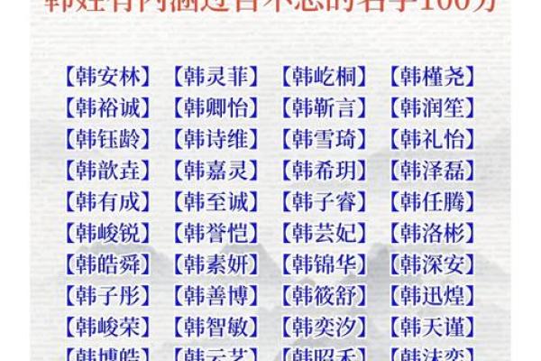 韩范宝宝取名指南