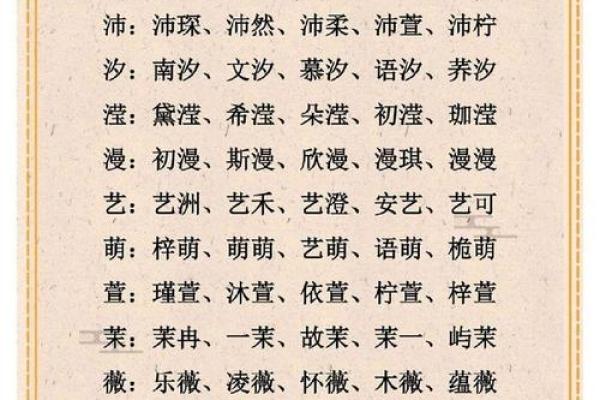 沐字在名字中的寓意与选择技巧