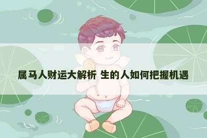 属马人财运大解析 生的人如何把握机遇