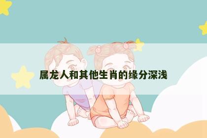 属龙人和其他生肖的缘分深浅