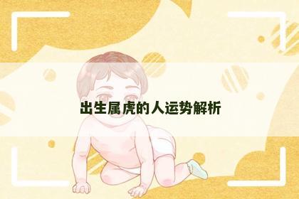 出生属虎的人运势解析